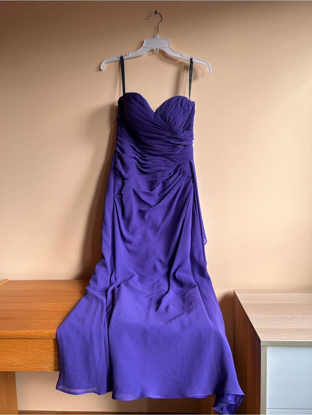 Purple Strapless Evening Dress - Size 2
